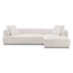 Ivory Boucle Mid-Century Modern Sectional Sofa 9 Ivory Boucle Mid-Century Modern Sectional Sofa