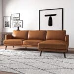 Tan Leather L-Shaped Sectional Sofa Right Facing 7 Tan Leather L-Shaped Sectional Sofa Right Facing