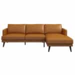 Tan Leather L-Shaped Sectional Sofa Right Facing 12 Tan Leather L-Shaped Sectional Sofa Right Facing