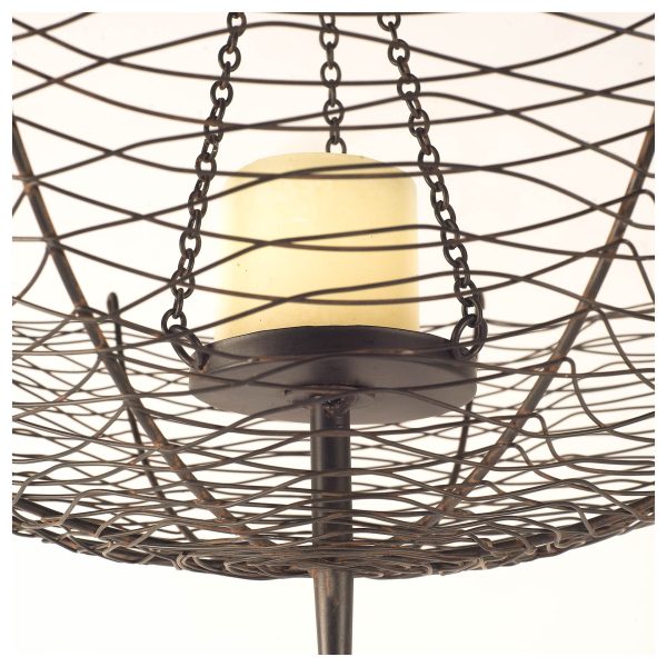 Rihanna III Large Black Metal Umbrella Candle Holder Lantern 1