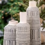 Riker III Large Dark Gray Cream Ceramic Vase