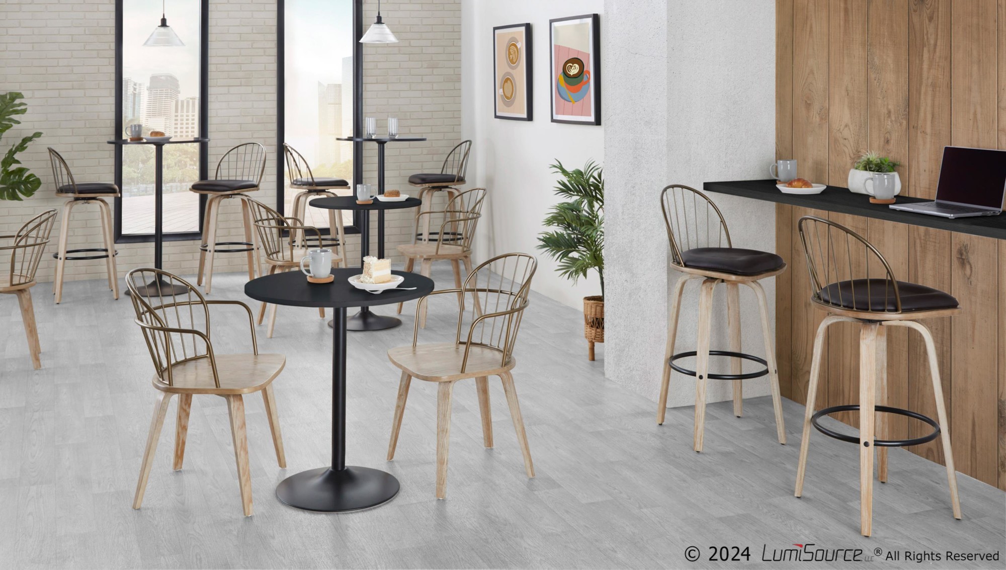 Riley 26 Farmhouse White Wood Counter Stool (Set of 2) 2 Riley 26 Farmhouse White Wood Counter Stool (Set of 2) - Image 2