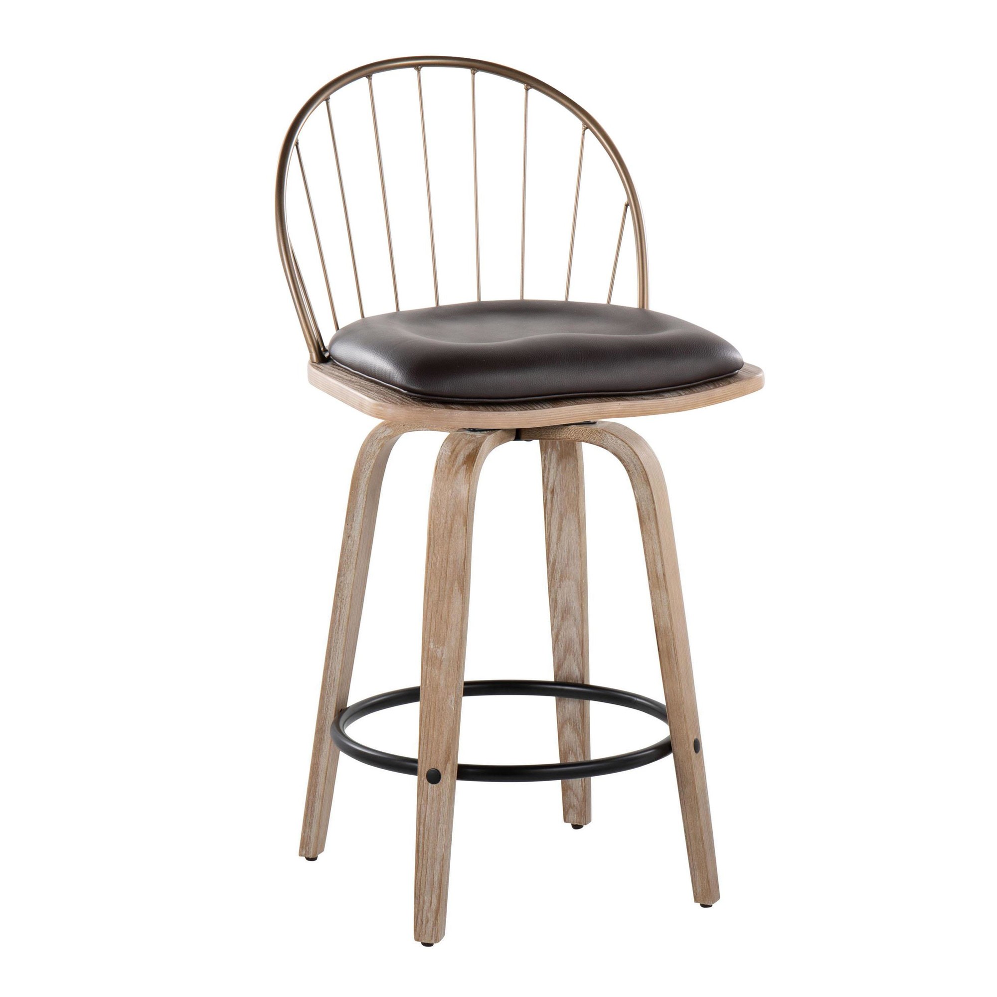 Riley 26 Farmhouse White Wood Counter Stool (Set of 2) 4 Riley 26 Farmhouse White Wood Counter Stool (Set of 2) - Image 4