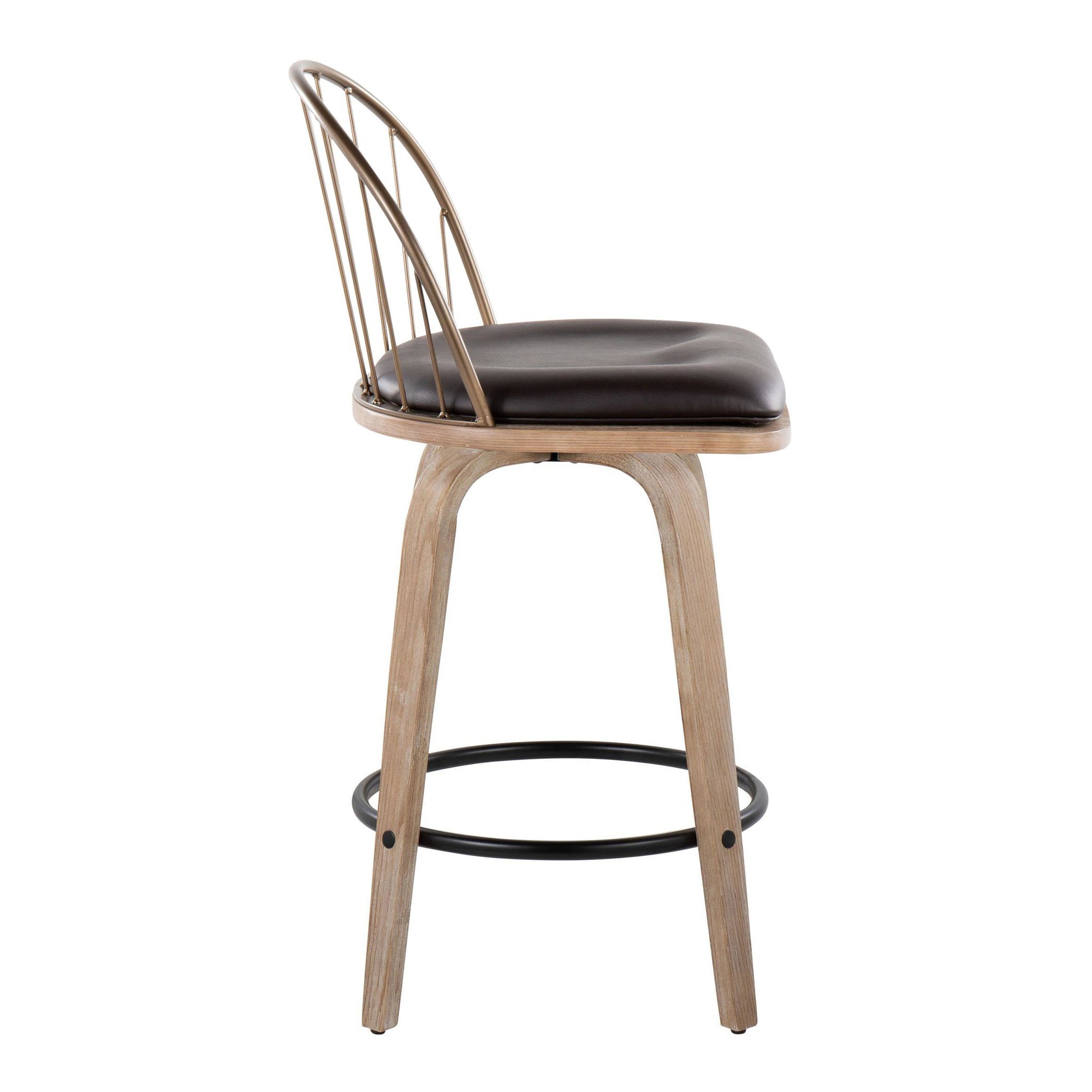 Riley 26 Farmhouse White Wood Counter Stool (Set of 2) 5 Riley 26 Farmhouse White Wood Counter Stool (Set of 2) - Image 5