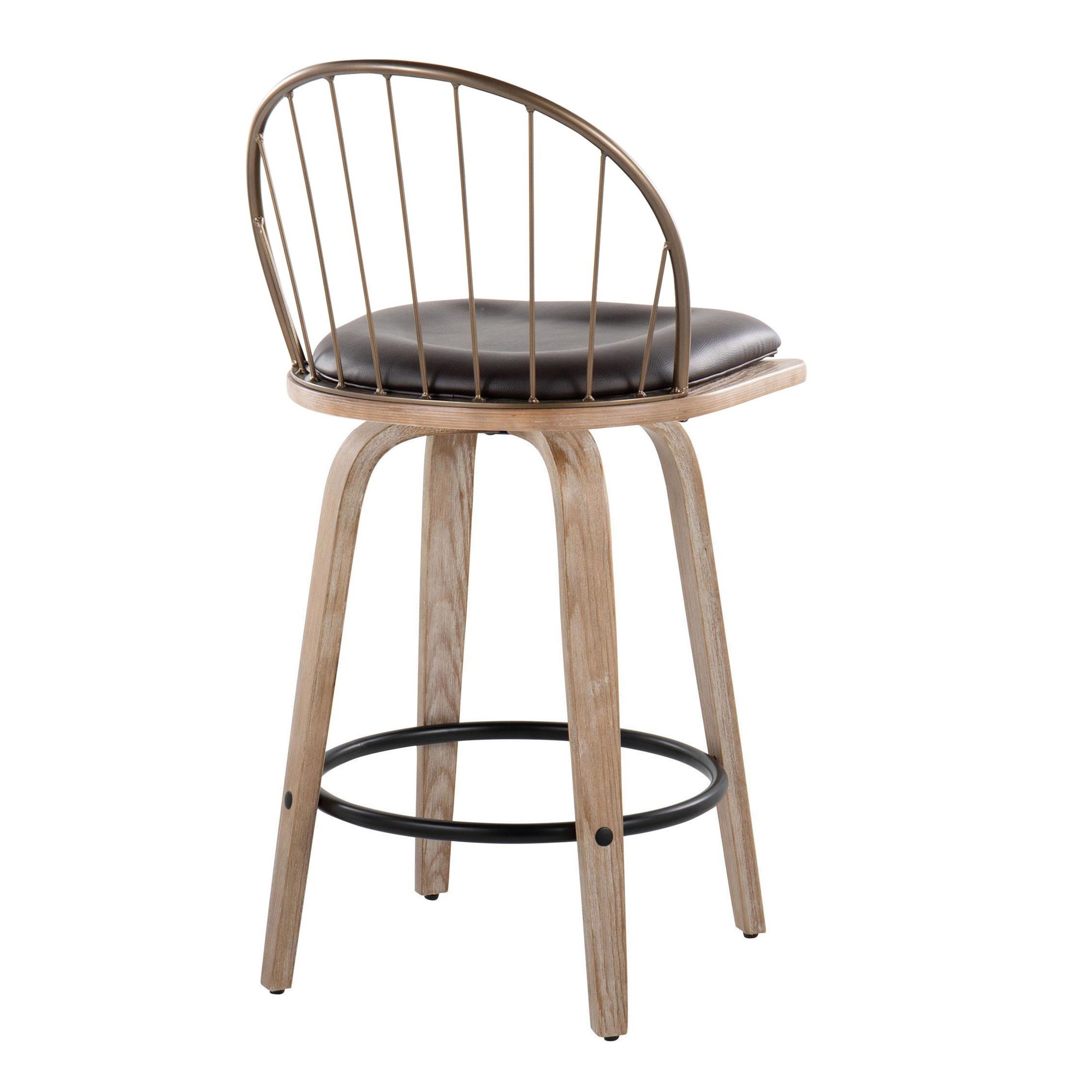 Riley 26 Farmhouse White Wood Counter Stool (Set of 2) 6 Riley 26 Farmhouse White Wood Counter Stool (Set of 2) - Image 6