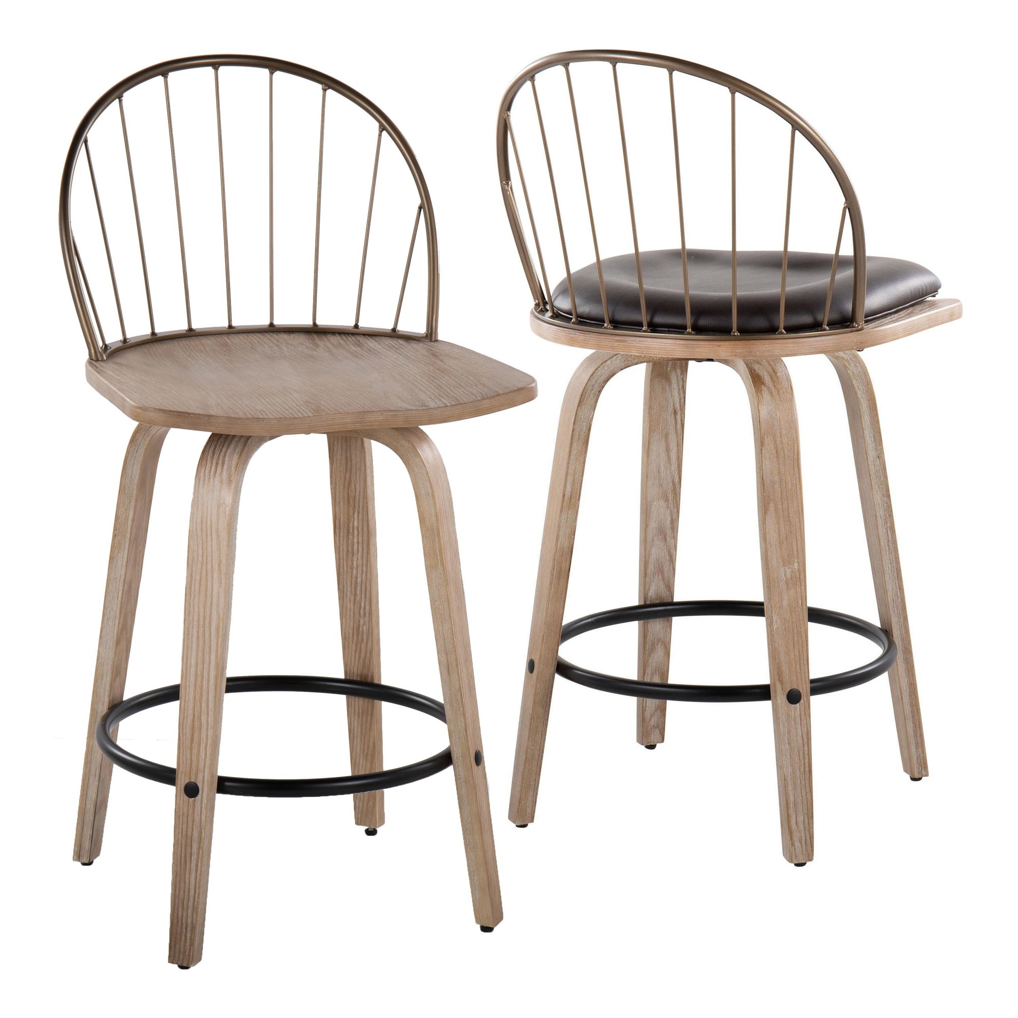 Riley 26 Farmhouse White Wood Counter Stool (Set of 2) 9 Riley 26 Farmhouse White Wood Counter Stool (Set of 2) - Image 9