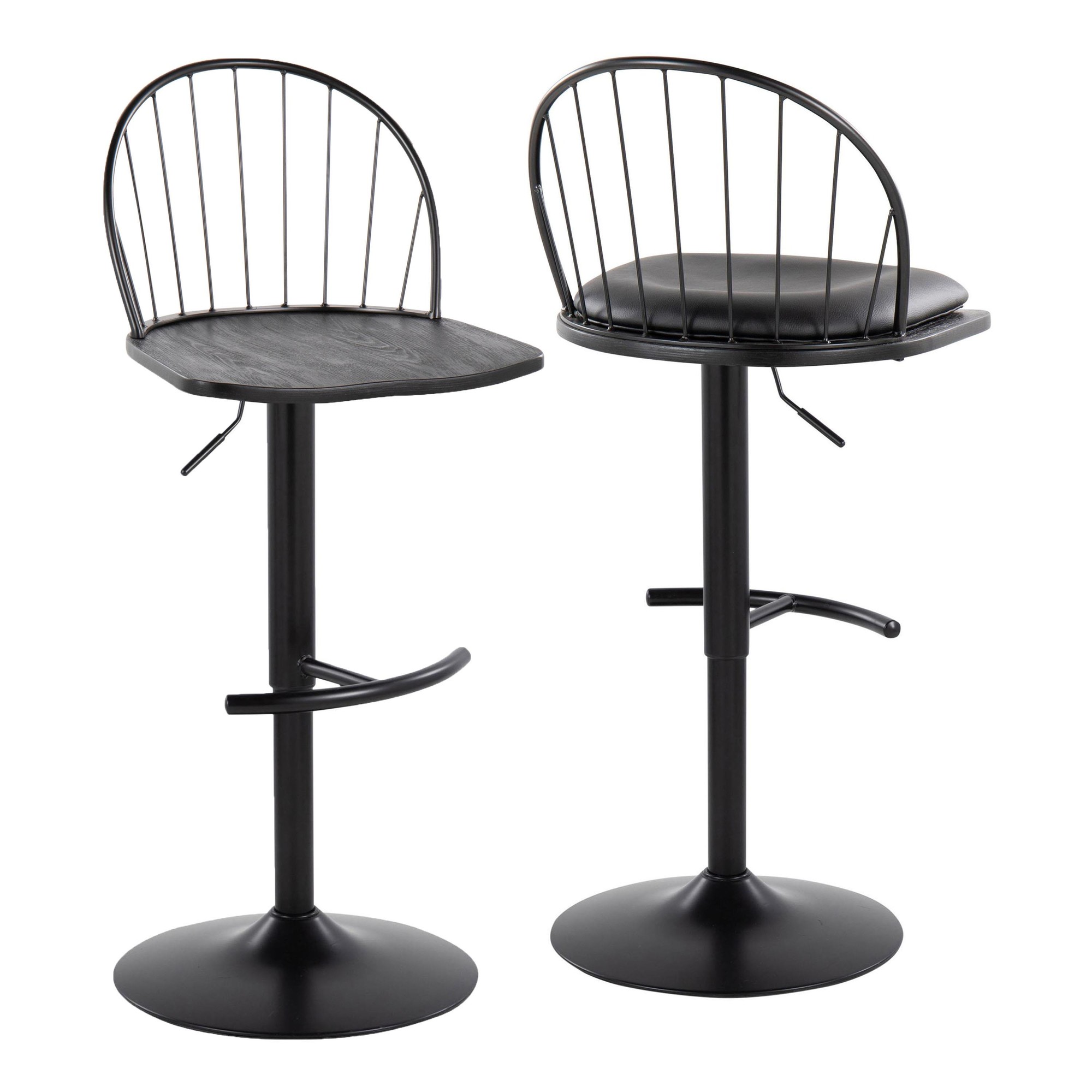 Riley Black Farmhouse Adjustable Swivel Barstool (Set of 2) 11 Riley Black Farmhouse Adjustable Swivel Barstool (Set of 2) - Image 11