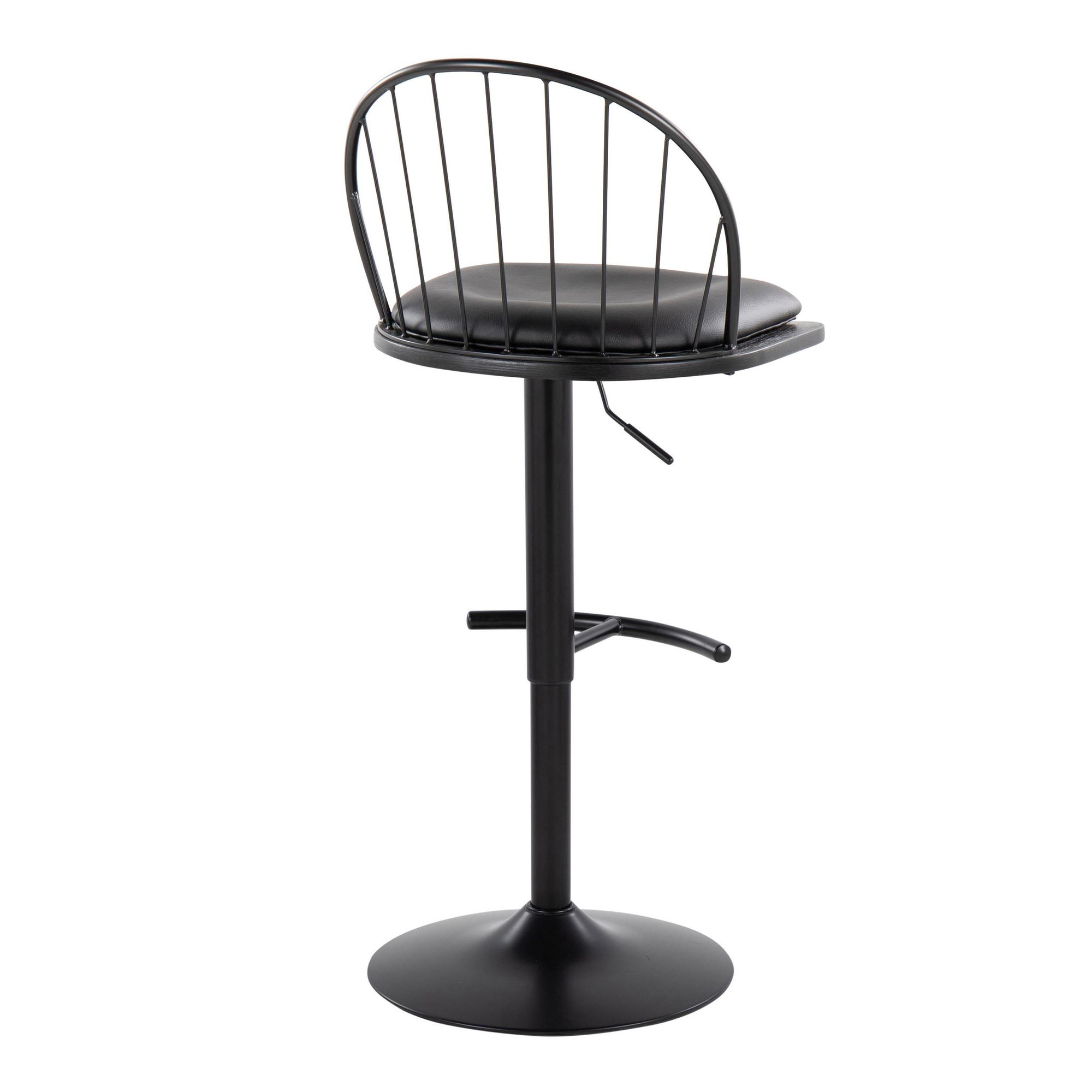 Riley Black Farmhouse Adjustable Swivel Barstool (Set of 2) 8 Riley Black Farmhouse Adjustable Swivel Barstool (Set of 2) - Image 8