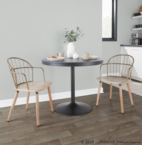 Riley Farmhouse Whitewashed Wood Spindle Back Dining Chair 1