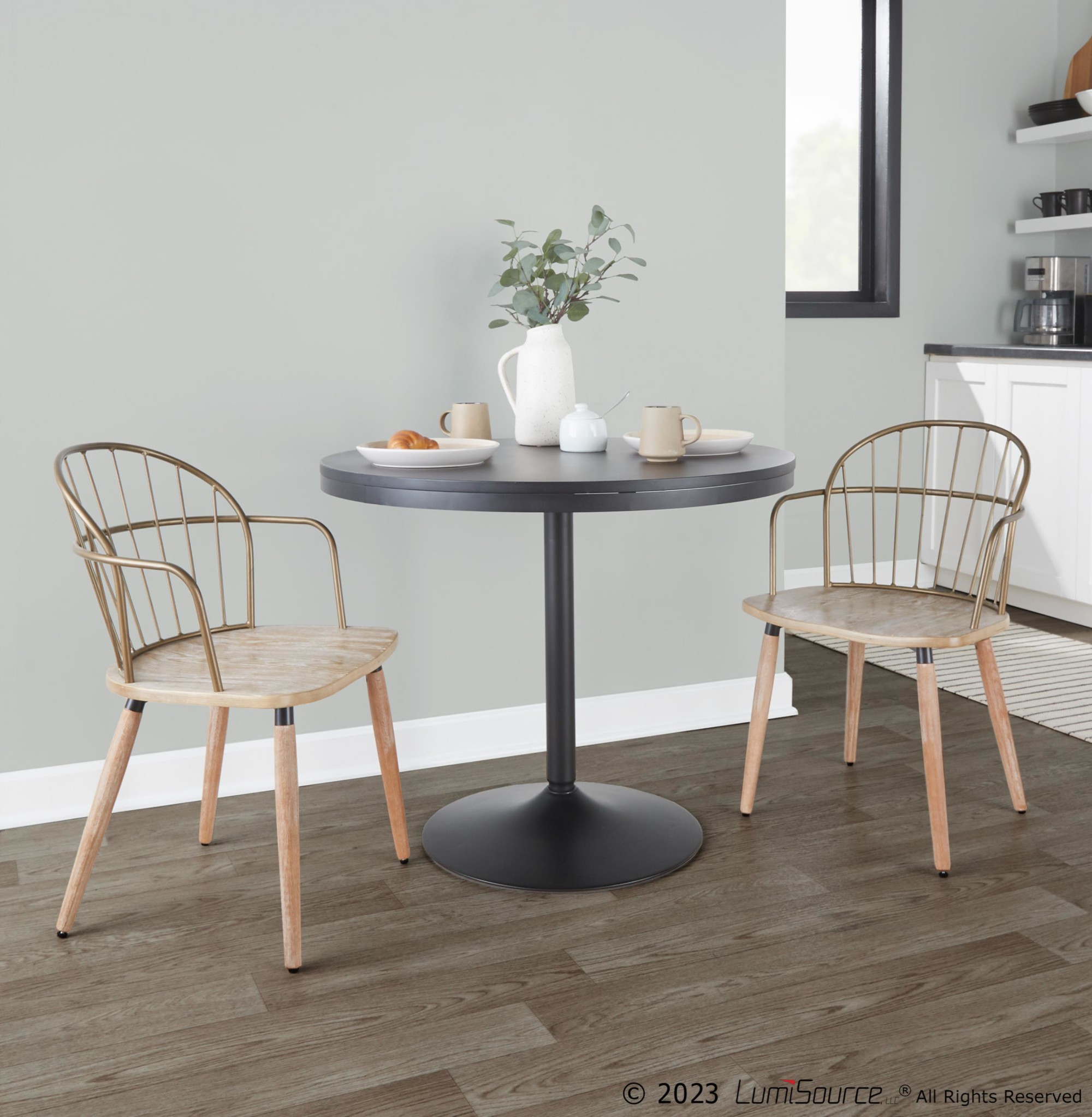 Riley Farmhouse Whitewashed Wood Spindle Back Dining Chair 2 Riley Farmhouse Whitewashed Wood Spindle Back Dining Chair - Image 2