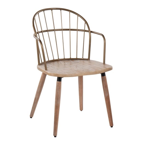 Riley Farmhouse Whitewashed Wood Spindle Back Dining Chair 2