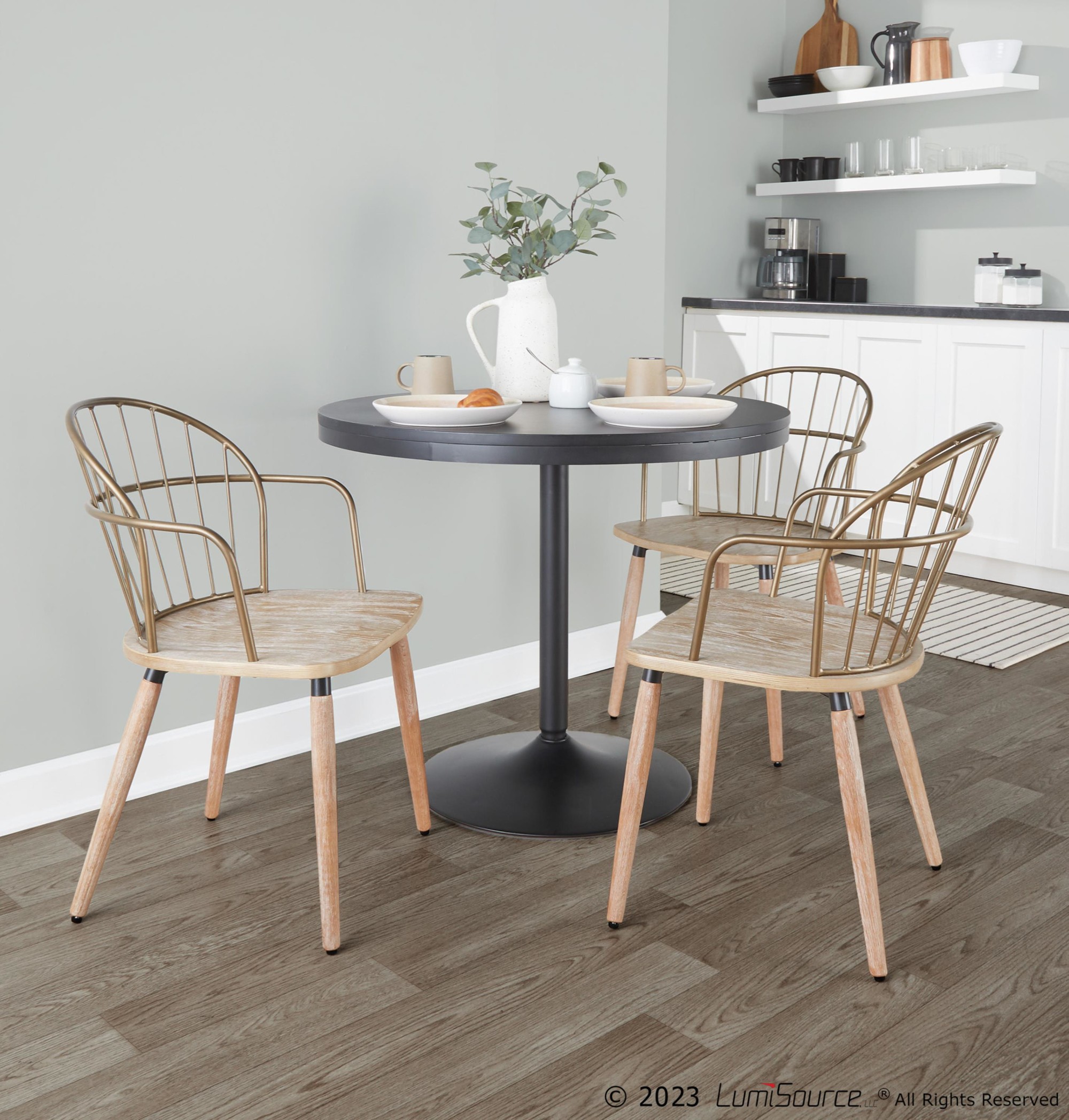 Riley Farmhouse Whitewashed Wood Spindle Back Dining Chair 1 Riley Farmhouse Whitewashed Wood Spindle Back Dining Chair