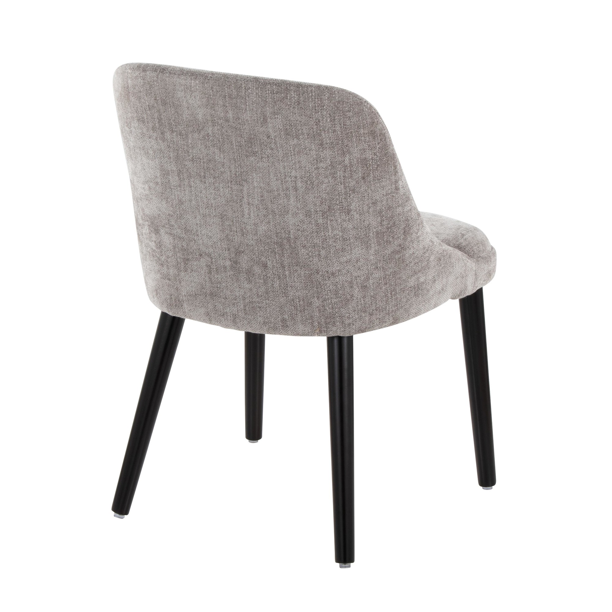 Rina Mid-Century Modern Black Wood Grey Fabric Chairs (Set of 2) 7 Rina Mid-Century Modern Black Wood Grey Fabric Chairs (Set of 2) - Image 7