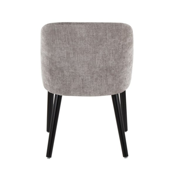 Rina Mid Century Modern Black Wood Grey Fabric Chairs Set of 2 7