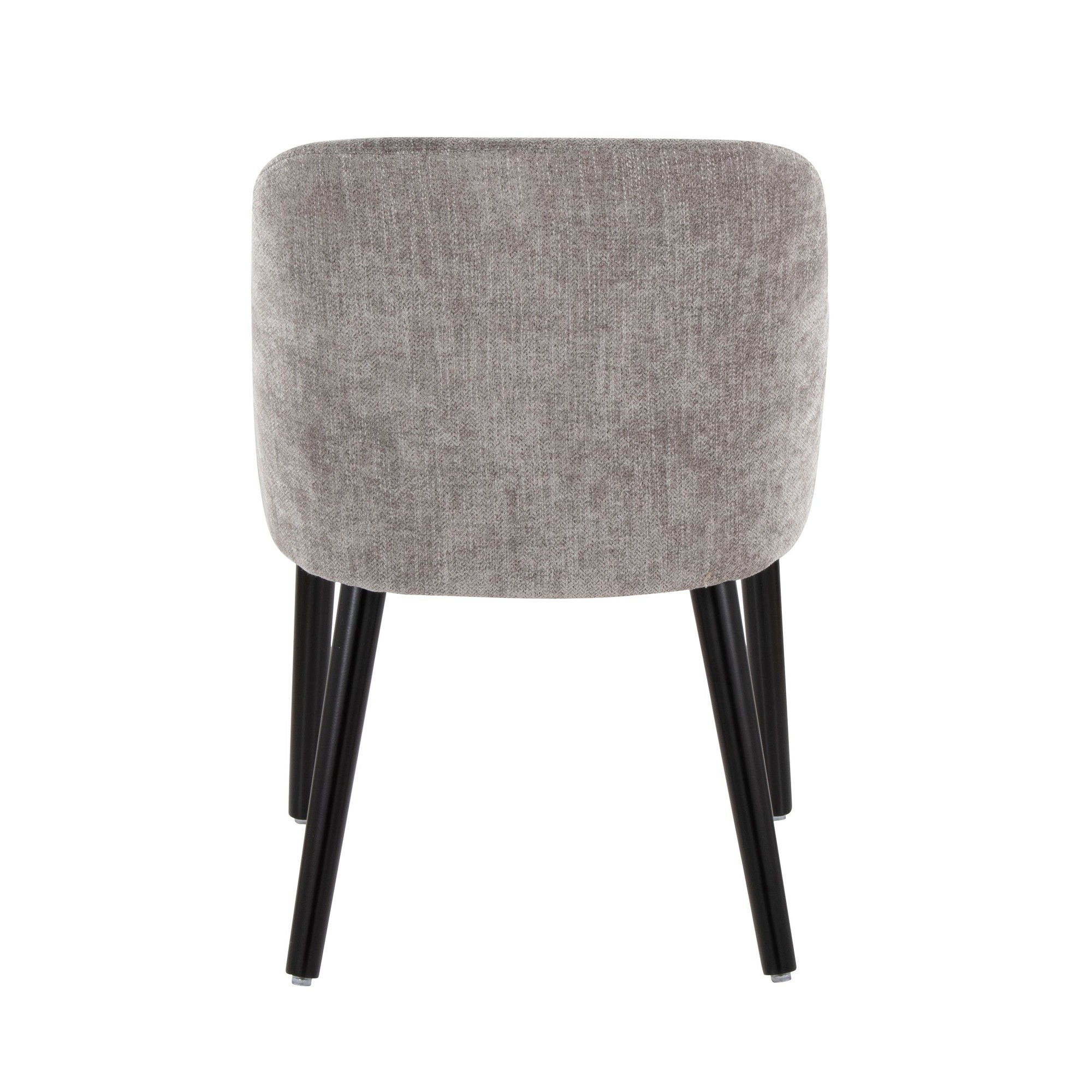 Rina Mid-Century Modern Black Wood Grey Fabric Chairs (Set of 2) 8 Rina Mid-Century Modern Black Wood Grey Fabric Chairs (Set of 2) - Image 8