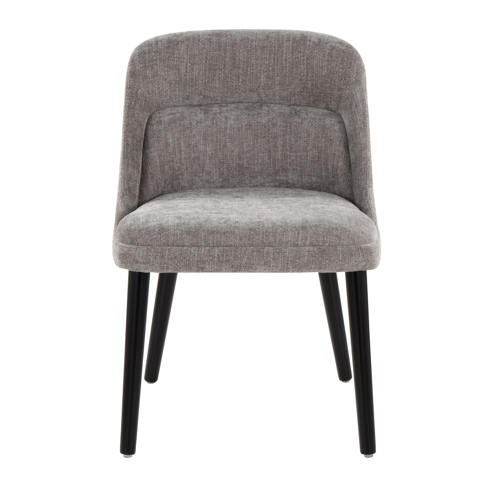 Rina Mid-Century Modern Black Wood Grey Fabric Chairs (Set of 2) 9 Rina Mid-Century Modern Black Wood Grey Fabric Chairs (Set of 2) - Image 9