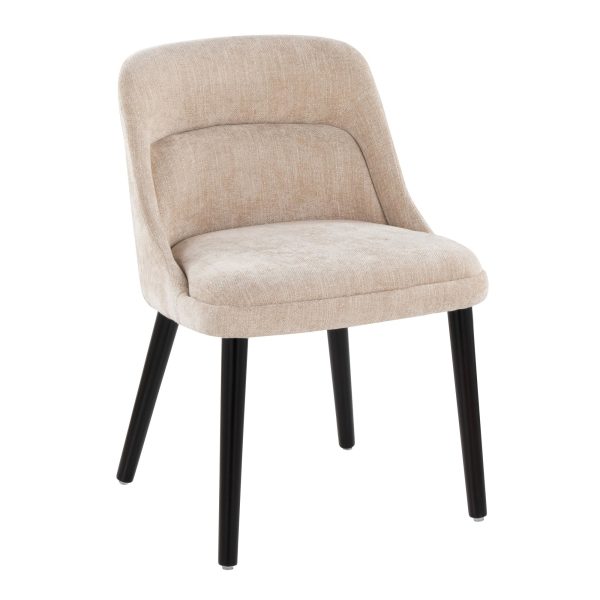 Rina Mid Century Modern Black and Light Brown Dining Chairs Set of 2 5