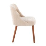 Rina Mid-Century Modern Walnut and Light Brown Chairs (Set of 2)