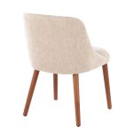 Rina Mid-Century Modern Walnut and Light Brown Chairs (Set of 2)