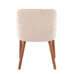 Rina Mid-Century Modern Walnut and Light Brown Chairs (Set of 2)