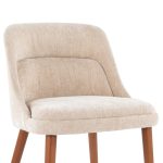 Rina Mid-Century Modern Walnut and Light Brown Chairs (Set of 2)