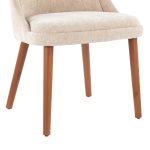 Rina Mid-Century Modern Walnut and Light Brown Chairs (Set of 2)