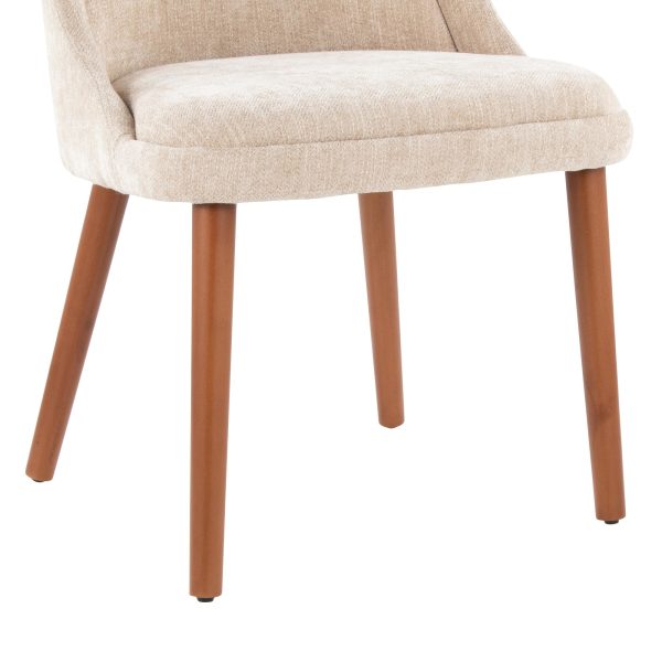Rina Mid Century Modern Walnut and Light Brown Chairs Set of 2 8