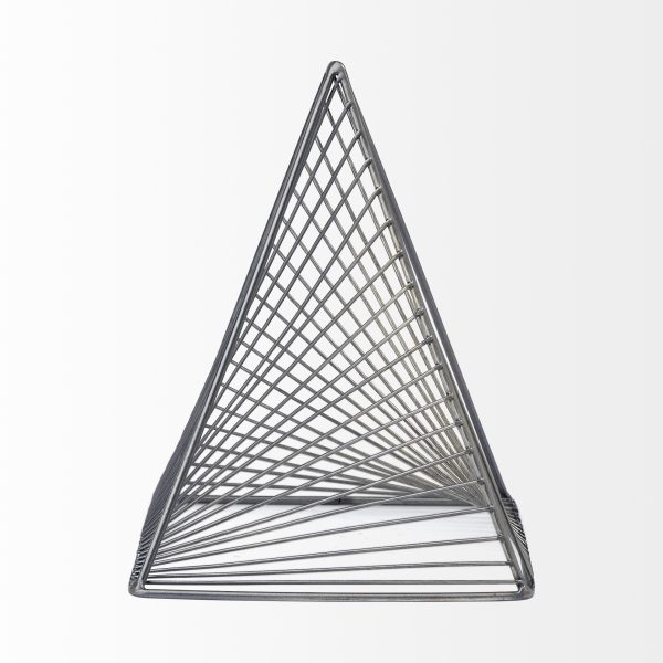 Risley 8L x 8W Gray Metal Triangular Decorative Object 1