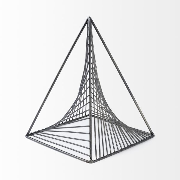 Risley 8L x 8W Gray Metal Triangular Decorative Object 2