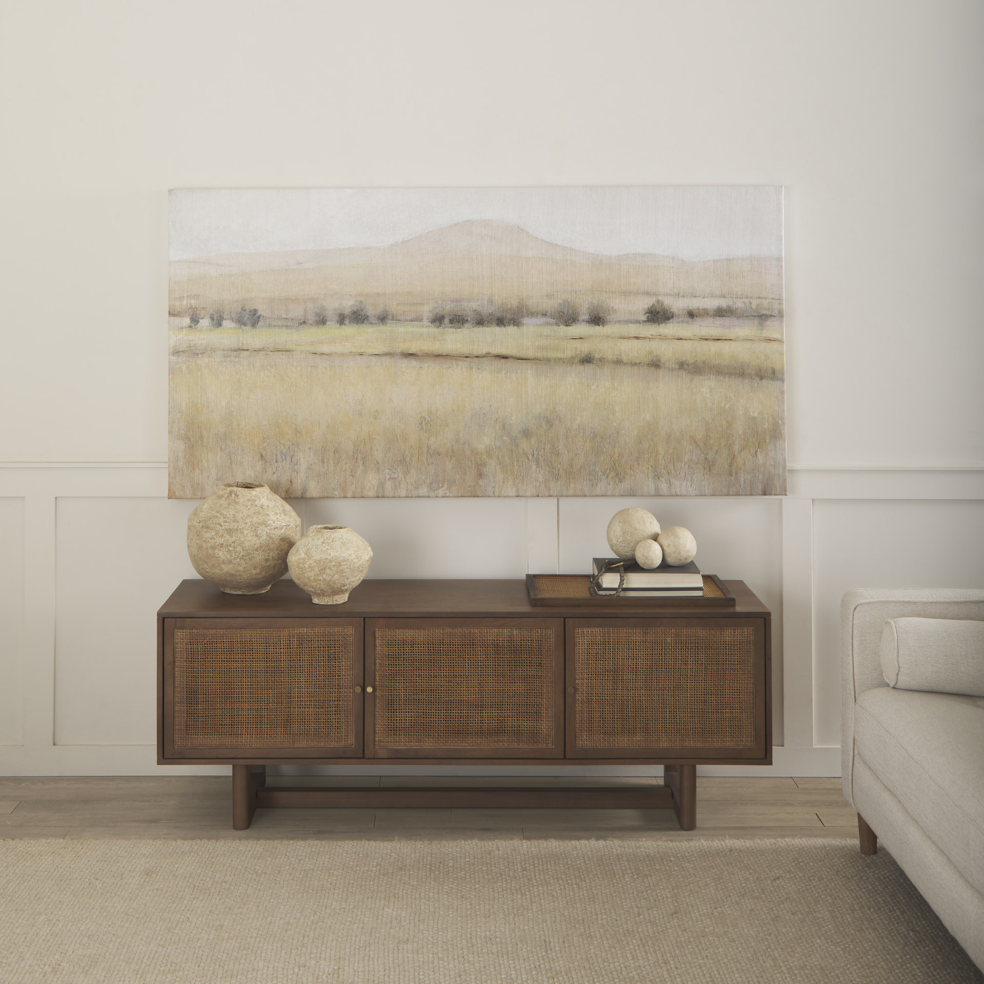 Ritu Large Beige Paper Mache Pot Vase 2 Ritu Large Beige Paper Mache Pot Vase - Image 2