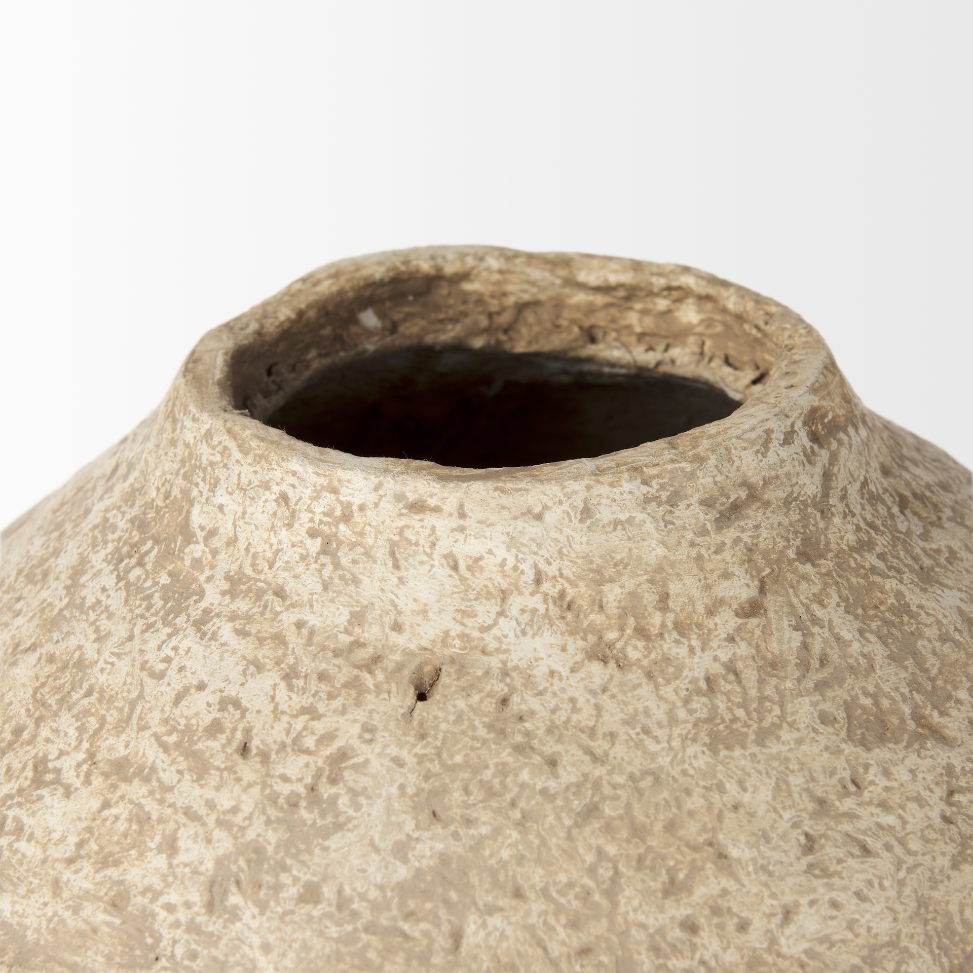 Ritu Large Beige Paper Mache Pot Vase 5 Ritu Large Beige Paper Mache Pot Vase - Image 5