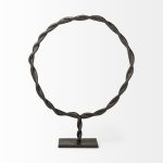 Rizwan (Large) Black Aluminum Braided Circular Object