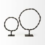 Rizwan (Large) Black Aluminum Braided Circular Object