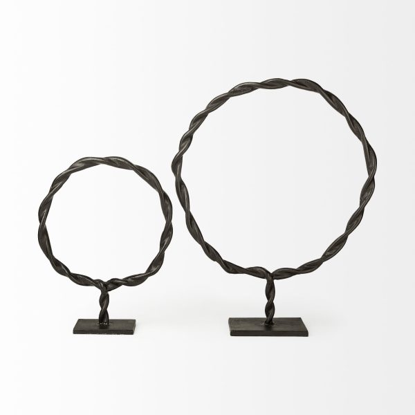 Rizwan Large Black Aluminum Braided Circular Object 4