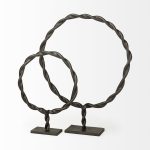 Rizwan (Large) Black Aluminum Braided Circular Object