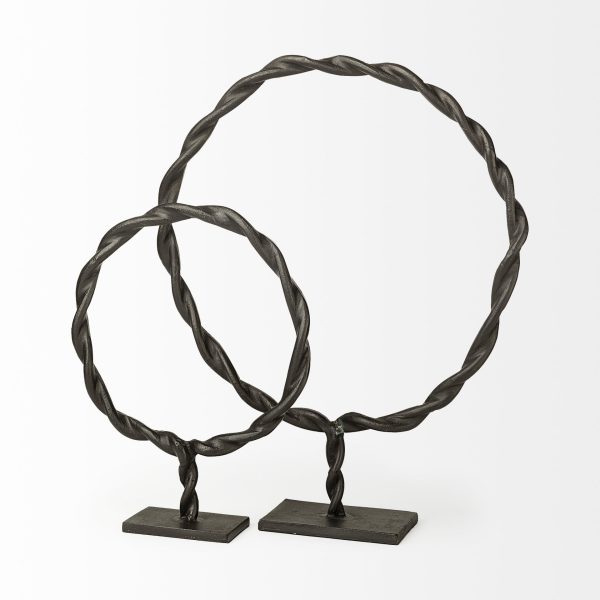 Rizwan Large Black Aluminum Braided Circular Object 5