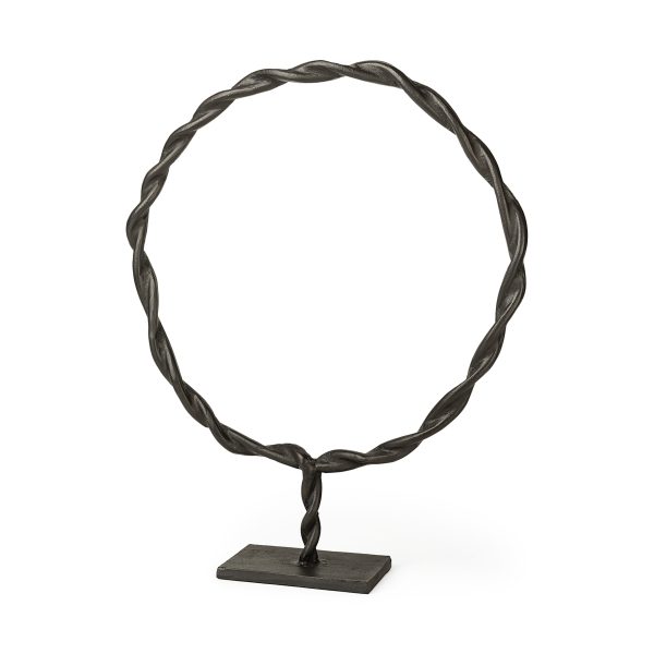 Rizwan Large Black Aluminum Braided Circular Object