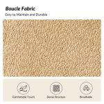 Robert Camel Imitation Linen Curved Back Modern Sofa