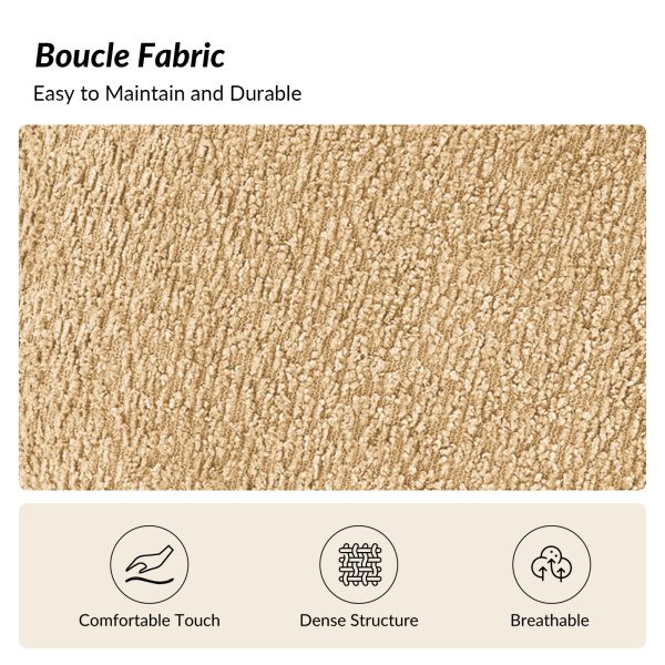 Robert Camel Imitation Linen Curved Back Modern Sofa 3