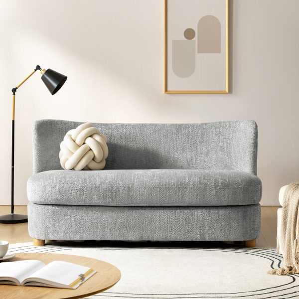 Robert Grey Modern Curved Back Imitation Linen Loveseat 1