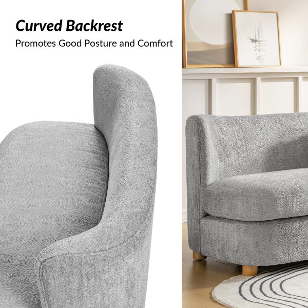Robert Grey Modern Curved Back Imitation Linen Loveseat 2