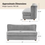 Robert Grey Modern Curved Back Imitation Linen Loveseat 10 Robert Grey Modern Curved Back Imitation Linen Loveseat