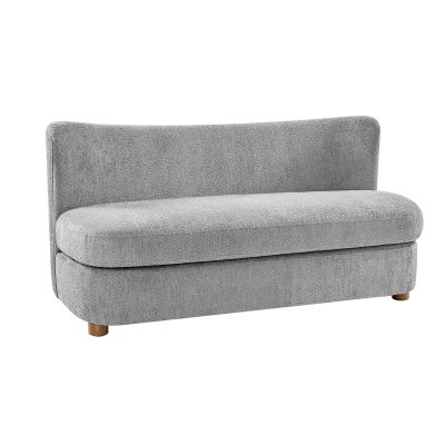 Robert Grey Modern Curved Back Imitation Linen Loveseat