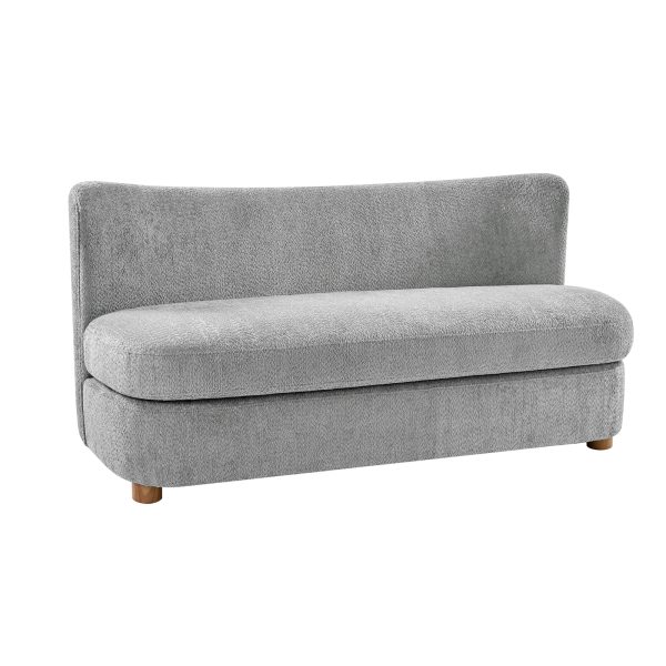 Robert Grey Modern Curved Back Imitation Linen Loveseat