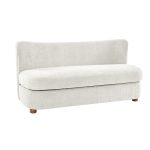Robert Modern Imitation Linen Curved Back Loveseat, Ivory 6 Robert Modern Imitation Linen Curved Back Loveseat, Ivory