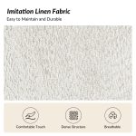 Robert Modern Imitation Linen Curved Back Loveseat, Ivory 9 Robert Modern Imitation Linen Curved Back Loveseat, Ivory