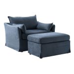 Roberta Blue Slipcovered Farmhouse Armchair with Ottoman 5 Roberta Blue Slipcovered Farmhouse Armchair with Ottoman