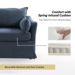Roberta Blue Slipcovered Farmhouse Armchair with Ottoman 8 Roberta Blue Slipcovered Farmhouse Armchair with Ottoman