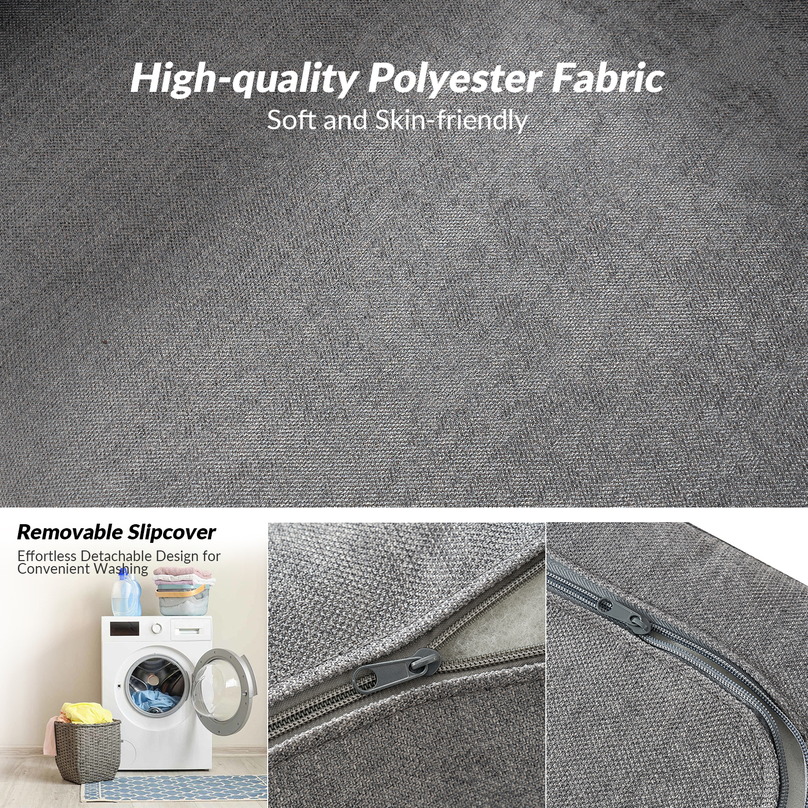 Roberta Grey Farmhouse Slipcover Armchair with Ottoman 4 Roberta Grey Farmhouse Slipcover Armchair with Ottoman - Image 4