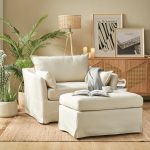 Roberta Ivory Slipcovered Farmhouse Chair with Ottoman 6 Roberta Ivory Slipcovered Farmhouse Chair with Ottoman